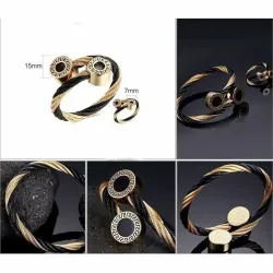 Set pulsera anillo acero dos colores | Bisujoya