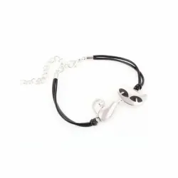 Conjunto de collar y pulsera gatos acero plateado | Bisujoya