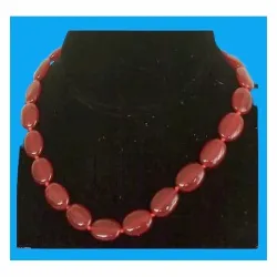 Collar coral con piedras ovaladas rojas | Bisujoya