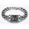 Brazalete eslabones gruesos símbolo masónico | Bisujoya