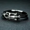 Pulsera de piel con cruz egipcia Ankh hombre | Bisujoya