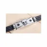 Pulsera goma calavera acero pulido hombre | Bisujoya