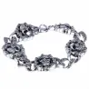 Brazalete calaveras acero rock hombre | Bisujoya