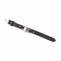 Brazalete cuero punk acero rockera | Bisujoya