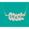 Collar de mujer con hilera continua de cristales blancos y amarillos brillantes.