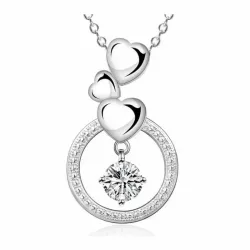 Gargantilla plata 925 diamante corazones | Bisujoya