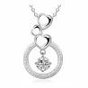 Gargantilla plata 925 diamante corazones | Bisujoya