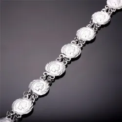 Brazalete monedas plata chapada | Bisujoya