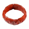Pulsera de mujer con cuentas de coral rojo natural en tonos intensos.