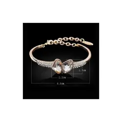 Pulsera dorada con piedras blancas | Bisutería con cristales para mujer