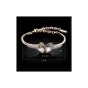 Pulsera dorada con piedras blancas | Bisutería con cristales para mujer