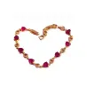 Pulsera oro rosa y rubí | Bisutería fina con piedra roja para mujer
