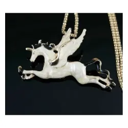Collar Pegasus caballo alado | Bisutería acero con medallón mujer