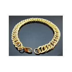 Conjunto collar pulsera chapado 9k | Bisutería dorada para mujer