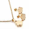 Set collar pendientes trébol oro 18k | Bisujoya - Mujer suerte y estilo