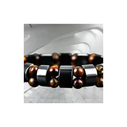 Pulsera hematita ojo tigre magnética | Bisujoya