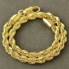 Pulsera cordón salomónico dorada acero | Bisujoya