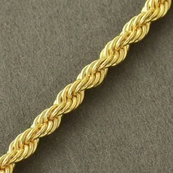 Pulsera cordón salomónico dorada acero | Bisujoya