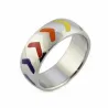 Anillo LGTBI acero inoxidable colores arcoíris ancho 8mm