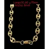Cadena calabrote oro 18K acero 8mm | Bisujoya - Hombre lujo resistente