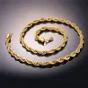Cordón oro grueso 10mm acero chapado | Bisujoya - Hombre elegante resistente