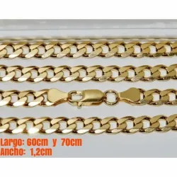 Collar cadena 12mm oro y paladio | Bisutería hombre acero chapado 18k