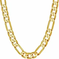 Cadena gruesa bisutería hombre con eslabón cuadrado 10mm oro 18K y acabado luminoso, sobre fondo oscuro.