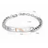 Pulseras pareja acero corazón bicolor | Bisujoya