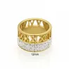 Anillo números romanos acero chapado oro 18k | Bisujoya
