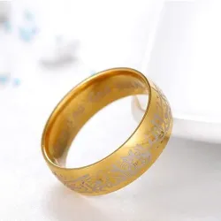 Anillo dorado de titanio | Ligero y clásico | Hasta talla 24