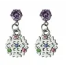 Pendientes de bisutería con piedra azul brillante y diseño de inspiración festiva