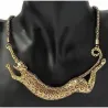 Collar vintage jaguar oro envejecido. Estampado leopardo. Diámetro 25mm
