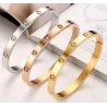Pulseras esclavas doradas de acero inoxidable con diseño minimalista de bisutería