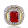 Anillo hombre chapado oro blanco cristales | Bisutería hip hop elegante