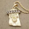 Colgante Jesús oro 18K cadena 60cm hombre | Bisujoya - Fe y estilo hip hop