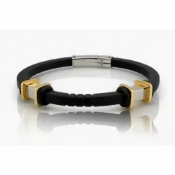 Pulsera acero y goma negra | Bisutería contemporánea para hombre