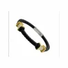 Pulsera acero y goma negra | Bisutería contemporánea para hombre