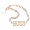 Collar Boss hip hop chapado oro 14k | Bisutería hombre con cristales