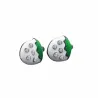 Pendientes esmalte verde blanco cristal | Bisujoya - Mujer elegante