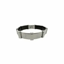 Brazalete acero goma 20cm 39gr | Bisujoya - Hombre resistencia