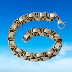 Pulsera bizantina acero tonalidades duales | Bisutería hombre sofisticada