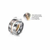 Anillos compromiso corazón circonias acero | Bisujoya - Pareja elegante símbolo