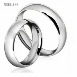 Alianzas pareja acero clásicas 6mm | Bisujoya - Compromiso eterno