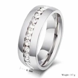 Alianzas circonitas blancas oro blanco | Bisujoya - Pareja elegancia pura