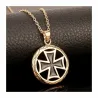 Collar cruz templaria oro plata esmalte | Bisujoya - Hombre historia fe