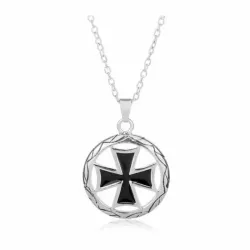 Collar cruz templaria oro plata esmalte | Bisujoya - Hombre historia fe