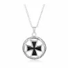Collar cruz templaria oro plata esmalte | Bisujoya - Hombre historia fe