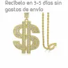 Collar dólar hip hop cristal blanco 75cm | Bisujoya - Hombre éxito estilo