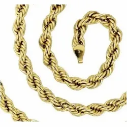 Cadena cordón salomónico 6mm oro 18k | Bisujoya - Hombre elegancia duradera