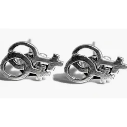 Pendientes de plata envejecida de 1 cm, acabado mate y cierre de presión.